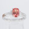 オレンジサファイアxダイヤモンド プラチナリング OS: 1.488 ct D: 0.32ct Pt900 - 画像 (2)
