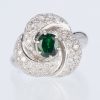 グリーンガーネット×ダイヤモンド プラチナリング GG: 1.05 ct D: 0.63ct Pt900