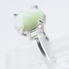スリーストーン キャッツアイxダイヤモンド プラチナリング C: 4.78 ct D: 0.24ct Pt900