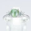 ステップ アレキサンドライトキャッツxダイヤモンド プラチナリング AC: 1.687 ct D: 0.41ct Pt900