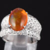 パヴェ メキシコオパールxダイヤモンド プラチナリング MO: 3.37 ct D: 1.05ct Pt900
