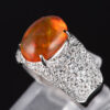 パヴェ メキシコオパールxダイヤモンド プラチナリング MO: 3.37 ct D: 1.05ct Pt900