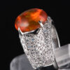 パヴェ メキシコオパールxダイヤモンド プラチナリング MO: 3.37 ct D: 1.05ct Pt900