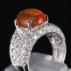 パヴェ メキシコオパールxダイヤモンド プラチナリング MO: 3.37 ct D: 1.05ct Pt900