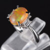 スリーストン メキシコオパールxダイヤモンド プラチナリング MO: 2.27 ct D: 0.34ct Pt900