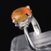 スリーストン メキシコオパールxダイヤモンド プラチナリング MO: 2.27 ct D: 0.34ct Pt900