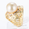 南洋パールxダイヤモンド イエローゴールドリング P: 12.1mm D: 0.27ct K18YG