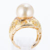 南洋パールxダイヤモンド イエローゴールドリング P: 12.1mm D: 0.27ct K18YG
