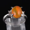 スリーストン メキシコオパールxダイヤモンド プラチナリング MO: 3.21 ct D: 0.3ct Pt900