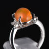 スリーストン メキシコオパールxダイヤモンド プラチナリング MO: 3.21 ct D: 0.3ct Pt900