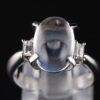スリーストン ブルームーンxダイヤモンド プラチナリング Bm: 4.73 ct D: 0.3ct Pt900