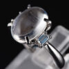 スリーストン ブルームーンxダイヤモンド プラチナリング Bm: 4.73 ct D: 0.3ct Pt900