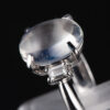 スリーストン ブルームーンxダイヤモンド プラチナリング Bm: 4.73 ct D: 0.3ct Pt900