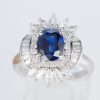 サファイアxダイヤモンド プラチナリング S: 2 ct D: 1.05ct Pt900 - 画像 (2)