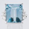 アクアマリンxダイヤモンド プラチナリング Aq: 21.62 ct D: 0.52ct Pt900 - 画像 (2)