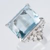 アクアマリンxダイヤモンド プラチナリング Aq: 21.62 ct D: 0.52ct Pt900 - 画像 (3)