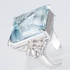 アクアマリンxダイヤモンド プラチナリング Aq: 21.62 ct D: 0.52ct Pt900 - 画像 (4)