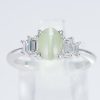 ステップ キャッツアイxダイヤモンド プラチナリング C: 1.45 ct D: 0.4ct Pt900