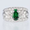 グリーンガーネット×ダイヤモンド プラチナリング GG: 1.35 ct D: 0.88ct Pt900