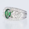 グリーンガーネット×ダイヤモンド プラチナリング GG: 1.35 ct D: 0.88ct Pt900 - 画像 (2)