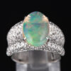 パヴェ メキシコオパールxダイヤモンド プラチナリング MO: 3.67 ct D: 1.05ct Pt900