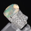 パヴェ メキシコオパールxダイヤモンド プラチナリング MO: 3.67 ct D: 1.05ct Pt900