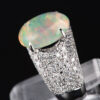 パヴェ メキシコオパールxダイヤモンド プラチナリング MO: 3.67 ct D: 1.05ct Pt900