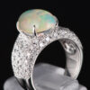 パヴェ メキシコオパールxダイヤモンド プラチナリング MO: 3.67 ct D: 1.05ct Pt900