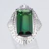 グリーントルマリンxダイヤモンド プラチナリング GT: 12.76 ct D: 2.1ct Pt900 - 画像 (2)