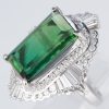 グリーントルマリンxダイヤモンド プラチナリング GT: 12.76 ct D: 2.1ct Pt900 - 画像 (3)