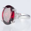 スリーストーン ガーネット x ダイヤモンド プラチナリング G: 9.08 ct D: 0.28ct Pt900 - 画像 (2)