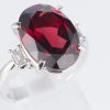 スリーストーン ガーネット x ダイヤモンド プラチナリング G: 9.08 ct D: 0.28ct Pt900 - 画像 (5)