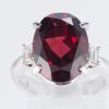 スリーストーン ガーネット x ダイヤモンド プラチナリング G: 9.08 ct D: 0.28ct Pt900 - 画像 (6)