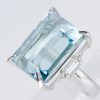 アクアマリンxダイヤモンド プラチナリング Aq: 18.5 ct D: 0.22ct Pt900 - 画像 (3)
