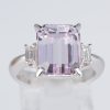 クンツァイトxダイヤモンド プラチナリング Ku: 6.72 ct D: 0.28ct Pt900 - 画像 (2)