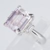 クンツァイトxダイヤモンド プラチナリング Ku: 6.72 ct D: 0.28ct Pt900 - 画像 (3)