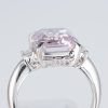クンツァイトxダイヤモンド プラチナリング Ku: 6.72 ct D: 0.28ct Pt900 - 画像 (5)