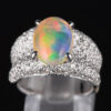 パヴェ メキシコオパールxダイヤモンド プラチナリング MO: 2.92 ct D: 0.92ct Pt900