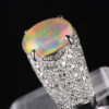 パヴェ メキシコオパールxダイヤモンド プラチナリング MO: 2.92 ct D: 0.92ct Pt900