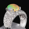 パヴェ メキシコオパールxダイヤモンド プラチナリング MO: 2.92 ct D: 0.92ct Pt900