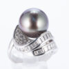 タヒチパールxダイヤモンド プラチナリング P: 13mm D: 1.65ct Pt900