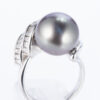 タヒチパールxダイヤモンド プラチナリング P: 13mm D: 1.65ct Pt900
