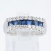 ライン サファイアxダイヤモンド プラチナリング S: 1.21 ct D: 0.4ct Pt900