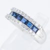 ライン サファイアxダイヤモンド プラチナリング S: 1.21 ct D: 0.4ct Pt900