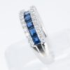 ライン サファイアxダイヤモンド プラチナリング S: 1.21 ct D: 0.4ct Pt900