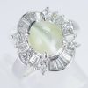 キャッツアイxダイヤモンド プラチナリング C: 3.47 ct D: 1.05ct Pt900