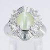 キャッツアイxダイヤモンド プラチナリング C: 3.47 ct D: 1.05ct Pt900
