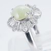 キャッツアイxダイヤモンド プラチナリング C: 3.47 ct D: 1.05ct Pt900