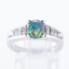 ブラックオパールxダイヤモンド プラチナリング BO: 0.8 ct D: 0.46ct Pt900