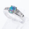 ブラックオパールxダイヤモンド プラチナリング BO: 0.8 ct D: 0.46ct Pt900